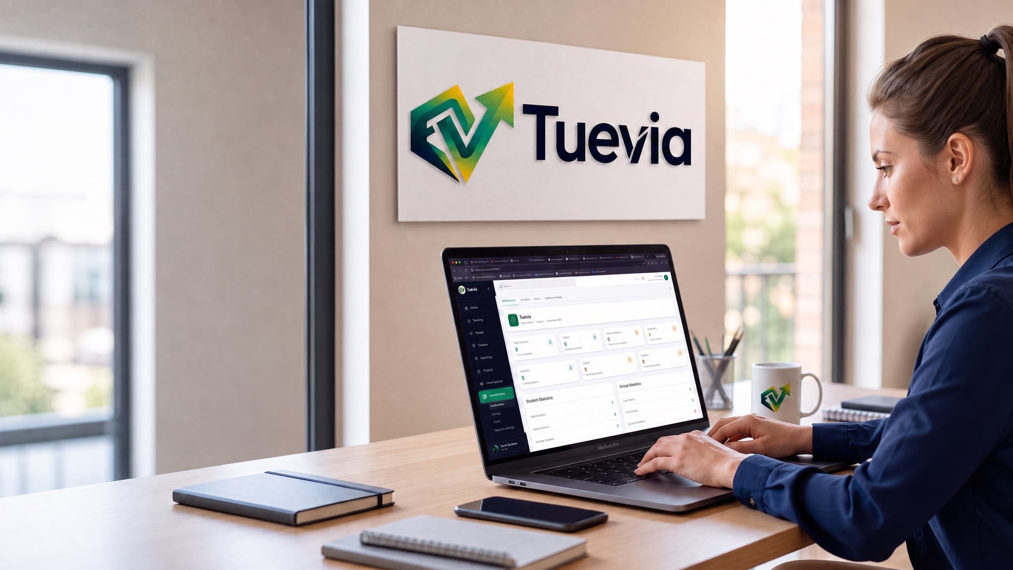 Tuevia academy management platform in use